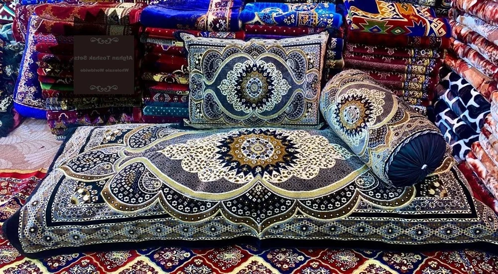 Nice Afghan Toshak Style Cushion And Pillow Cover Set  |  Toshak Afghani   Arab Seating Floor  Oriental Floor Seating