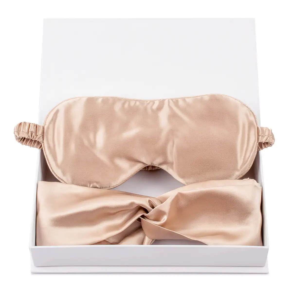 Custom Luxury Mulberry Silk Eye Mask Sleepmask Headband Hairband With Gift Box