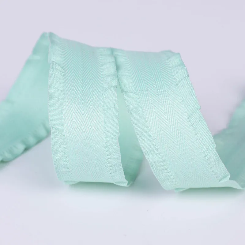 New Korean 4cm Ruffled Polyester-cotton Twill Ribbon for Hair Bow Straw Hat Decoration