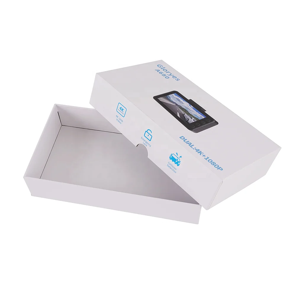 Custom Logo Rigid Hard Case Cardboard Packaging with Gold Foil White Lid And Base Rigid Paper Gift Box