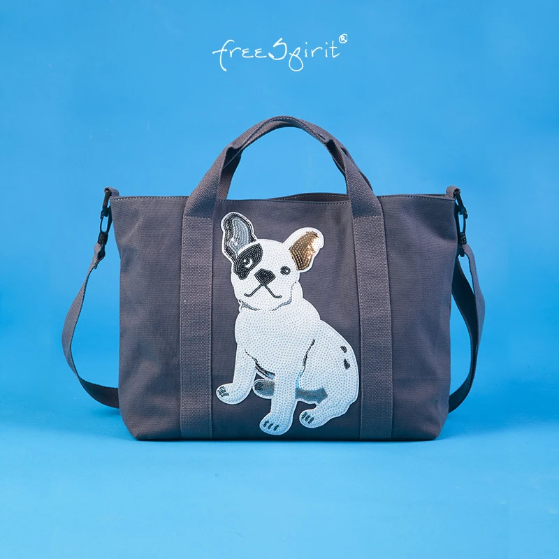 Glitter leisure messenger bag cute style parity medium gray soft case canvas for woman handbags bag