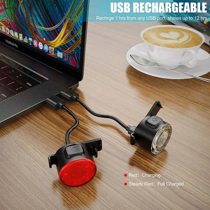 BUCKLOS светодиодный фонарик перезаряжаемый USB-фонарик для велосипеда передний и задний фонарь мини-фонарь горного оборудование верховой езды