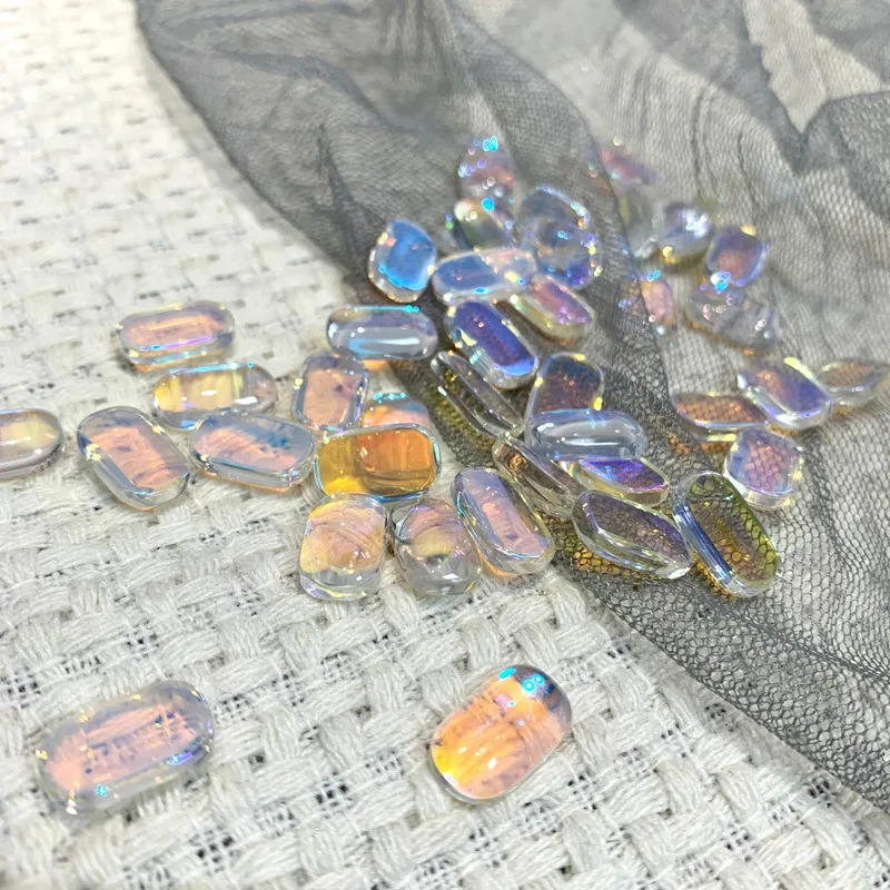 Dongzhou Ice Cubes Mixed Size Glass Crystal Stone Flat Back Rhinestones For DIY Nail Bags Art Crafts