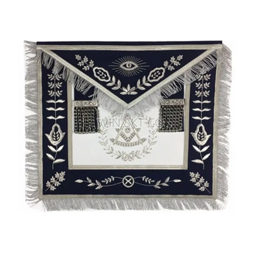 High Quality Hand Embroidered Masonic Master Mason Apron Professional Design Masonic Aprons