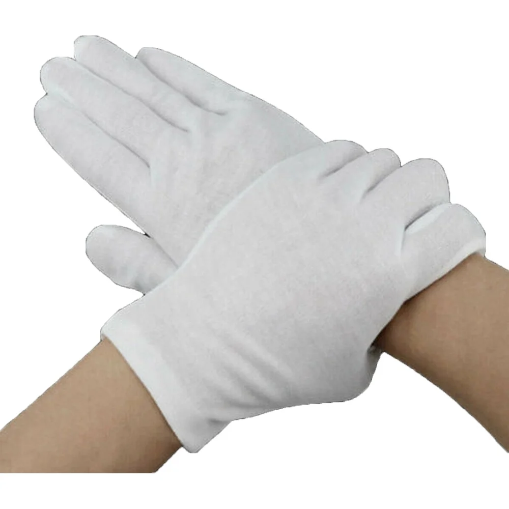 New 100% organic cotton gloves best quality Masonic Cotton Cheap price gloves High Quality Gloves Plain White Customized
