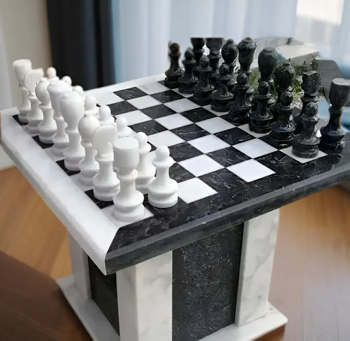 Chess made in India wholesale Luxury Decorative Marble Chess Board and Pieces Set for Indoor International Board Game