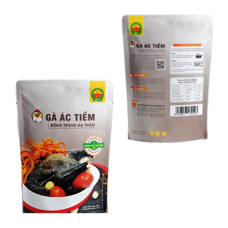 Slow-cooked Black Chicken with Cordyceps fresh soup High Quality no added color ready to eat ISO packing in bag made in Vietnam