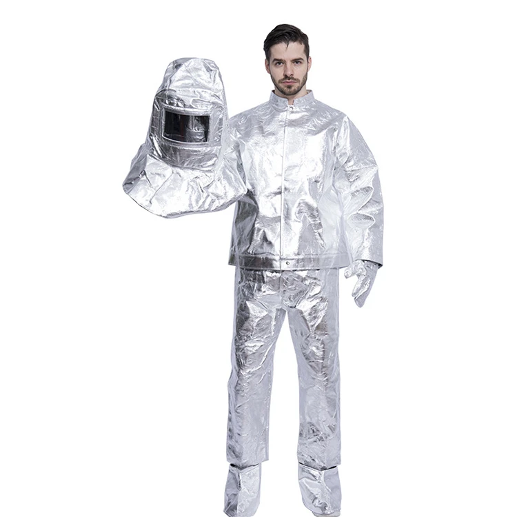 Approved Anti Heat Anti Radiation Firefighter Clothing Aluminized Outfit Insulation Clothing for unisex