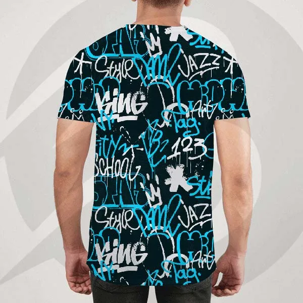 Men Athletic Top Activewear Printed Tee Shirt Running Clothes Light weight Gym Sports Quick Dry Custom Printed T-shirts