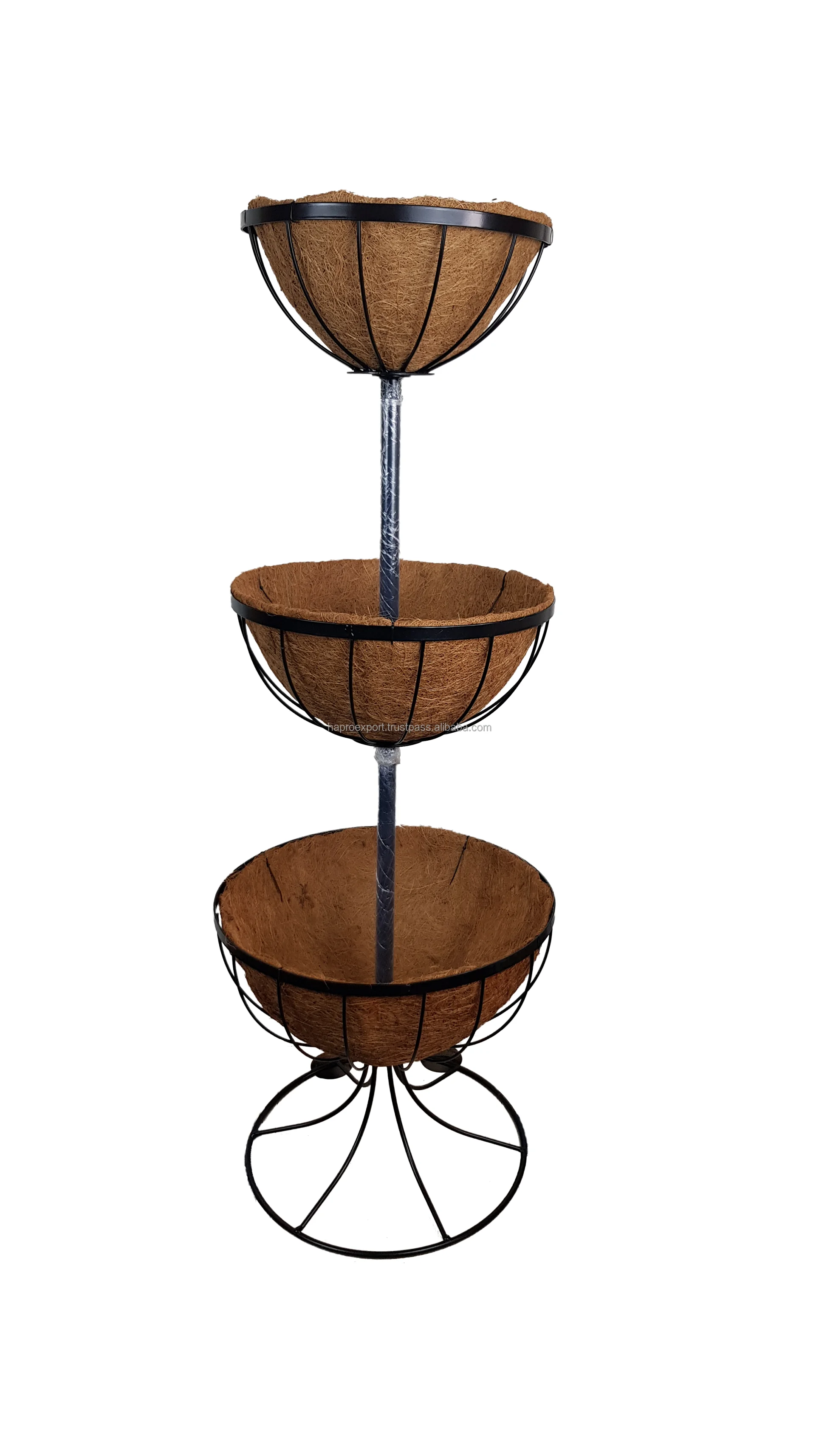 Coconut fiber pot with modern shape planters flower pots & planters coco with metal hanging baskets with coconut coir liner pot