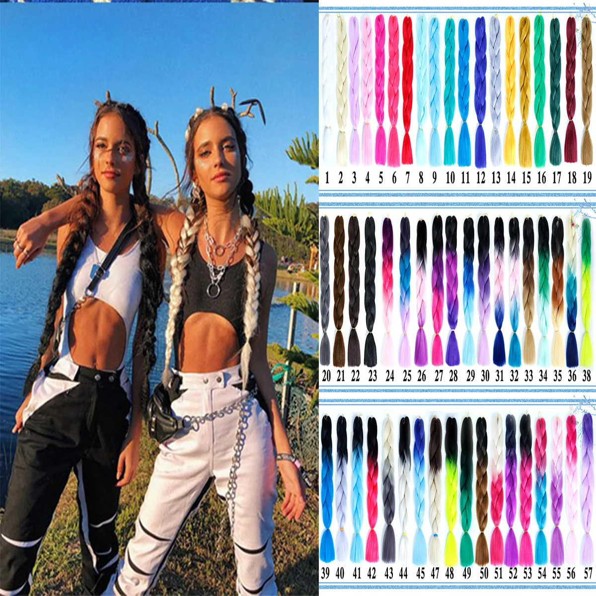 Factory Cheap synthetic braiding hair ombre jumbo hair synthetic fiber for box Braids twist braiding decoration dreadlock