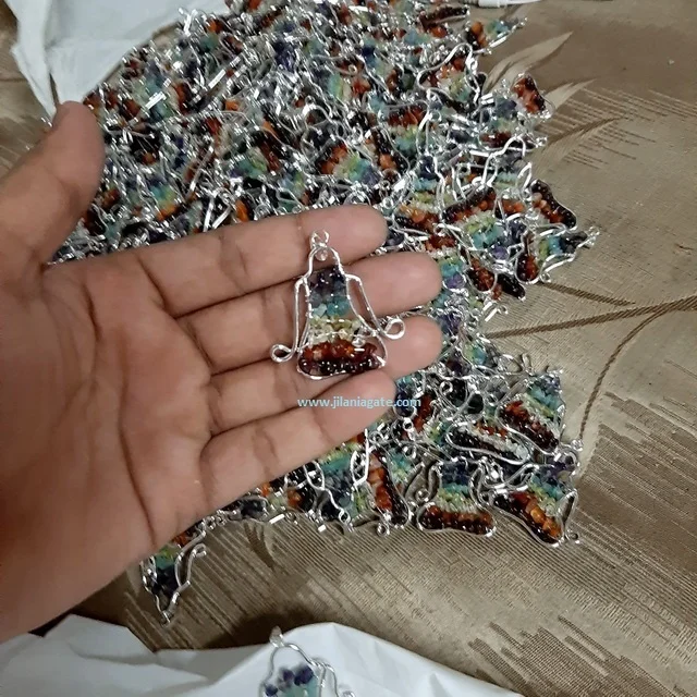 Handmade Seven Chakra Multi-Color Gemstones Pendant Necklace Fashionable Sitting Buddha Crystal Charm Available Wholesale