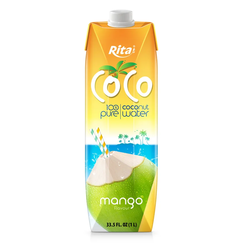 Best Quality 1L Paper Box Coconut Water With Mango From Vietnam Supplier Good Choice Top Selling OEM ODM Service
