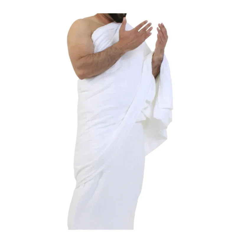 Ihram Towels 100% Cotton Cloth 2 Pieces Set Adult Men Size For Hajj Umrah Adult Towel IHRAM 2 Piece Cotton Cloth for Hajj Umrah