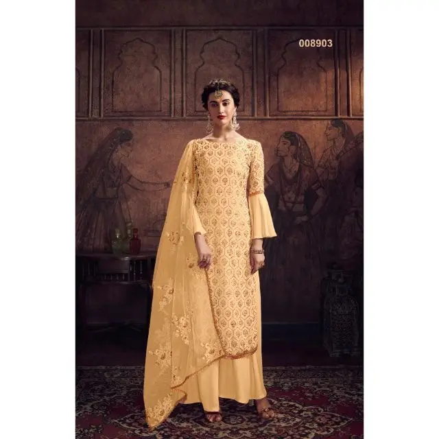 New Variety Faux Georgette Salwar Kameez With Siroski Diamond Work Online Shopping India at Wholesale Rate