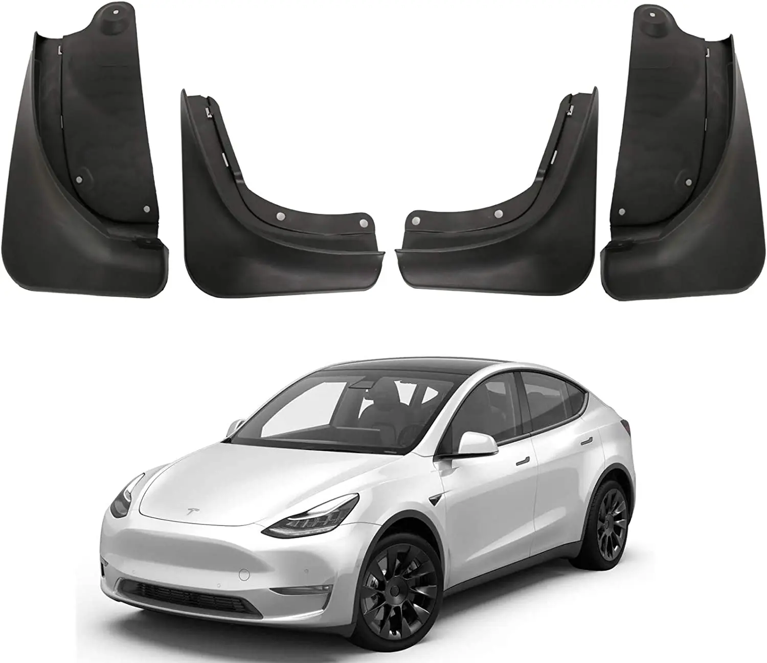 (Set of 4) Front and Rear Side Mud Flaps Splash Guards Fit for Tesla Model Y