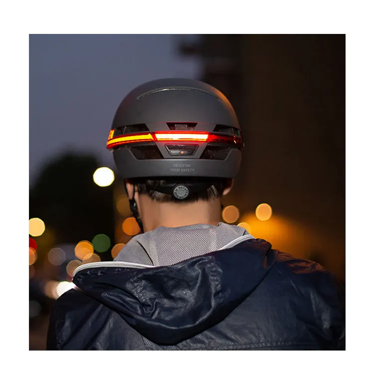 shenzhen cycling helmet luces led casco seguridad para patines smart led warning flash riding helmet with speaker with sos