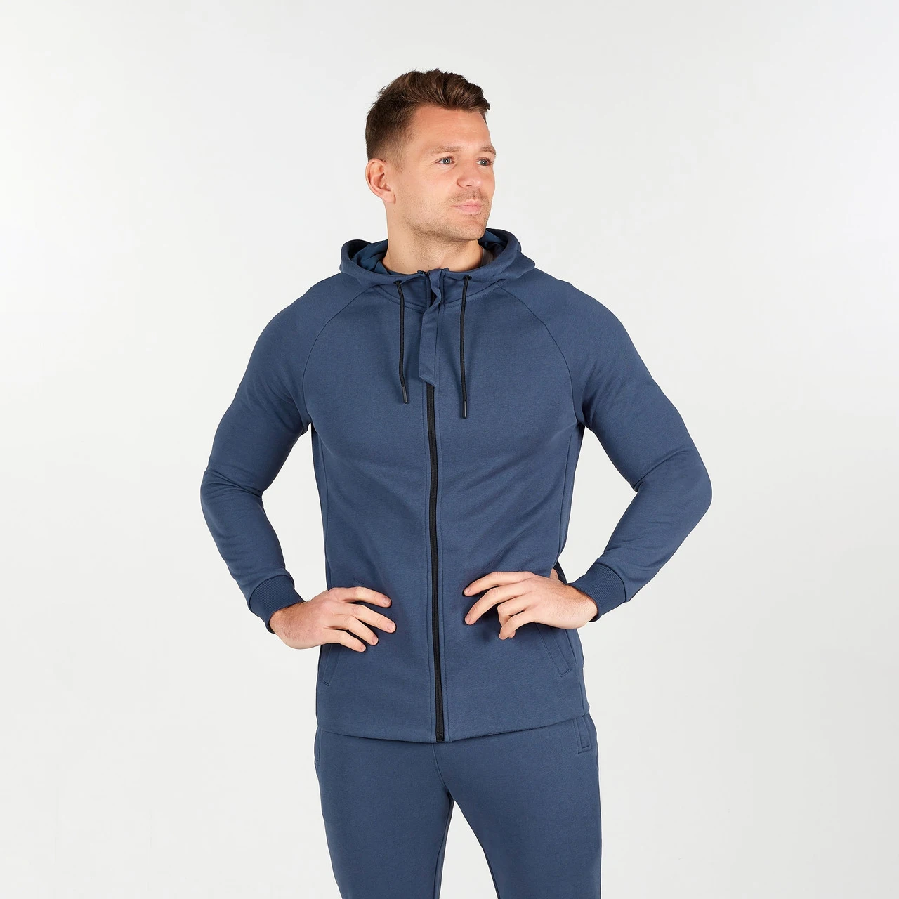 Premium Quality Factory Low Price New Fashion Famous Grid Two Piece Men Zipper Tracksuits