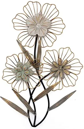 Good Selling Wall Art Home Interior Display Metal Wall Art Living Room Frame Wall Hanging Fashion Flower Home Decoration