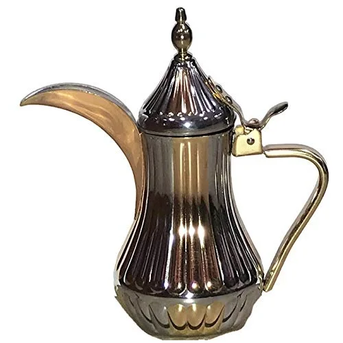 Arabic Coffee Dallah Sets Coffee Pot Cawa Cups Base Sets Long Spout Dallah Tea Pot Brass Metal Coffee Tea Pot Dallah