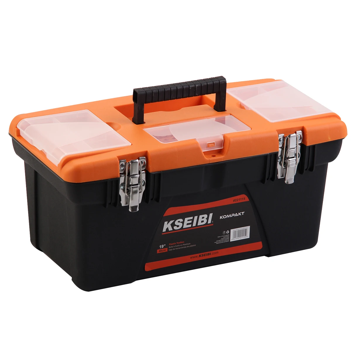 KSEIBI High Quality Plastic Tool Box Set Steel Lock/3-PC To Store The Tools