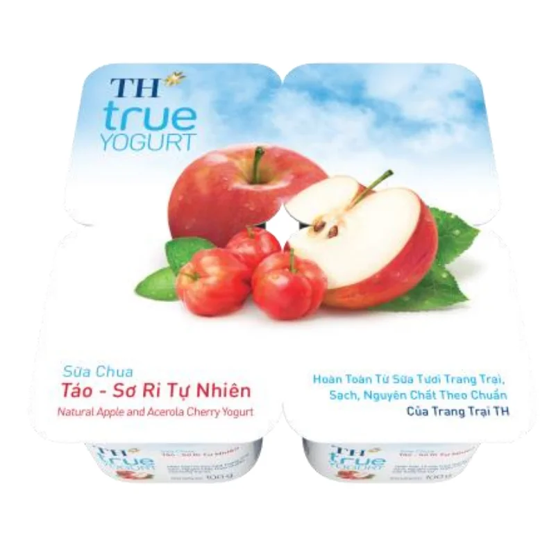 TH true YOGURT-Natural Apple and Acerola Cherry Yogurt 100gx48C Nutrition Dairy Products Short Lead Time Delicious Fruity Yogurt