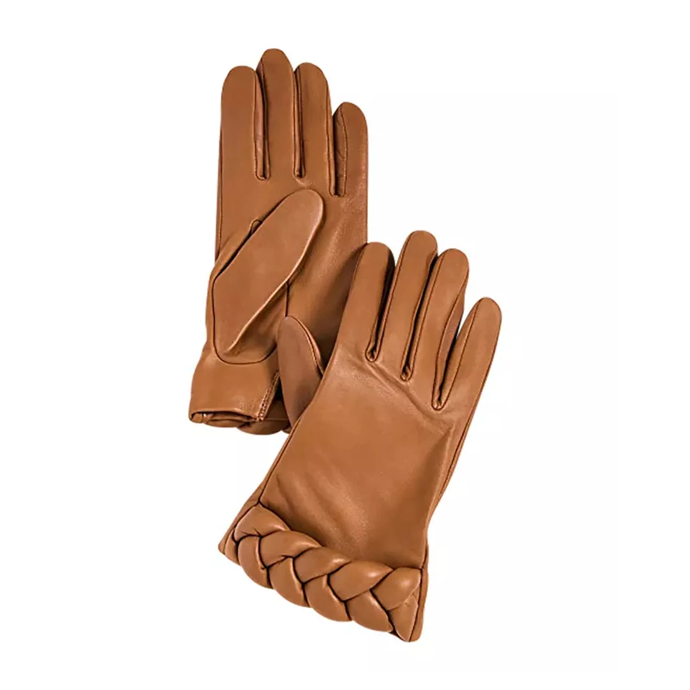 Оптовая продажа женские модные розовые перчатки из натуральной овечьей кожи для женщин зимние теплые мягкие вождения