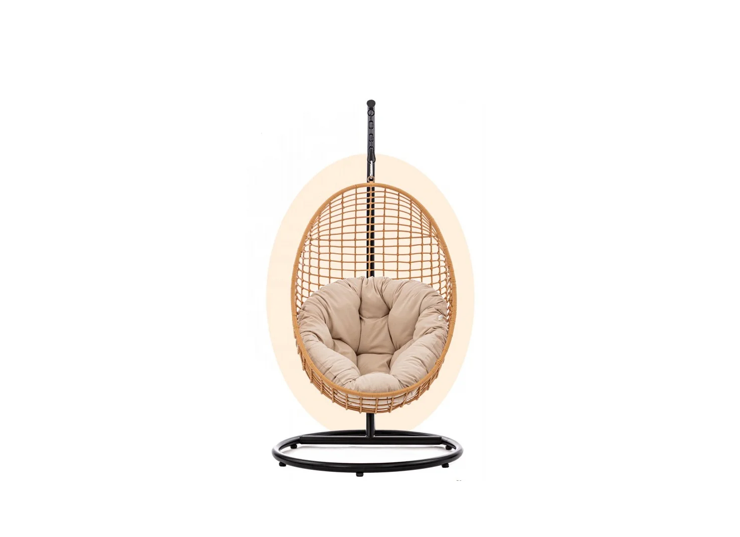 Outdoor Swing Courtyard Waterproof Eggshell Hanging Chair Design Egg Hanging Chair Rattan Wicker Garden Patio Furniture