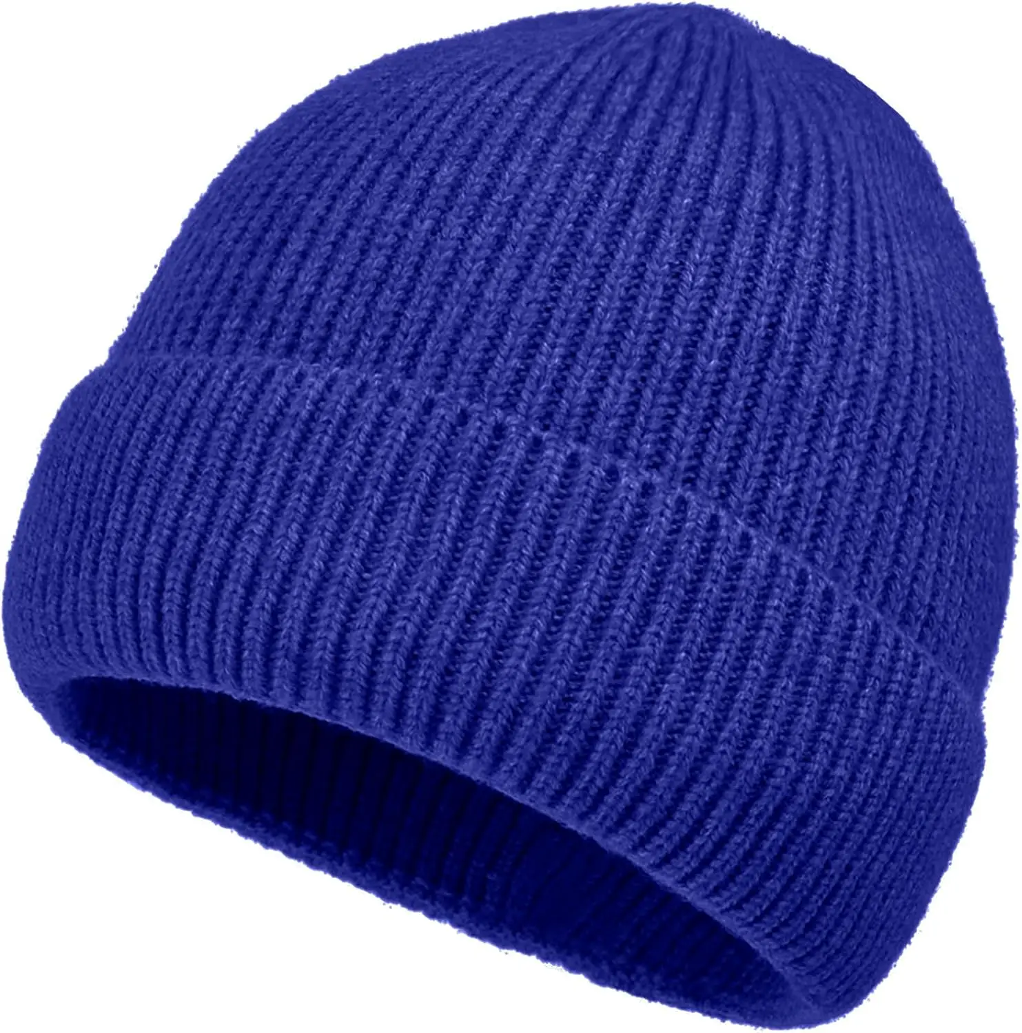 1Pack-Royal Blue Beanie for Men Women Warm Winter Hats Knit Acrylic Soft Cuffed Beanies Cap Daily Beanie Hat Unisex