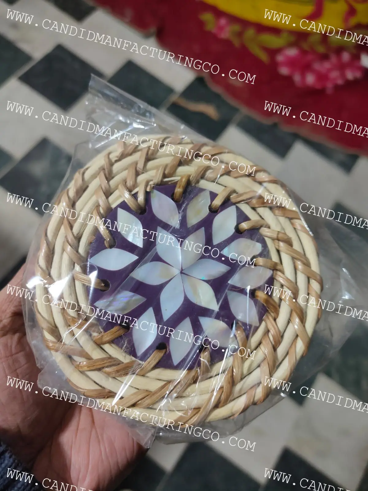 Modern Design Luxury Tea Serving Coasters Set of Mother Of Pearl Coasters For Living room Decoration Ramadan Eid Gift Wholesale