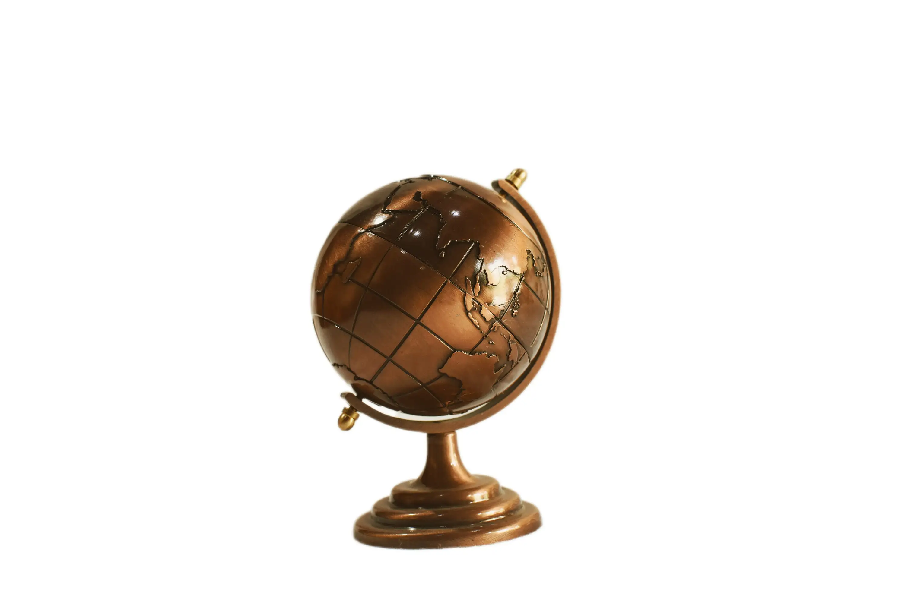 WB INC Antique Rotating Aluminium World Map Globe For Table Decor, Display, Office, School, Living Room