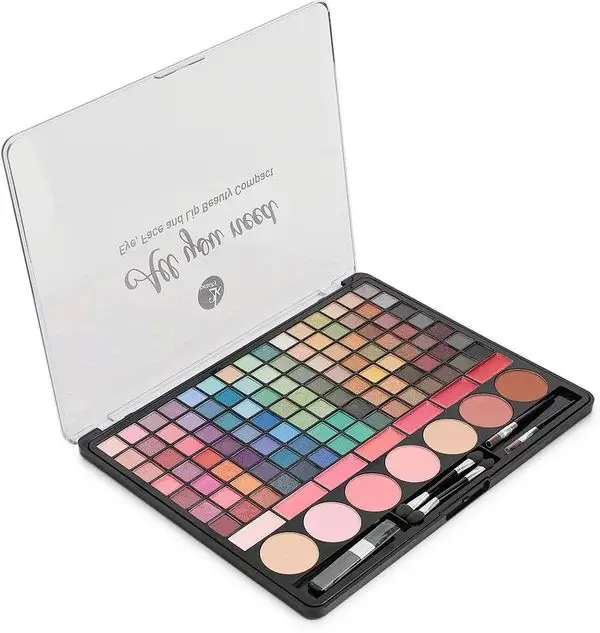oem factory private label customized eyeshadow and contour palette with makeup brushes