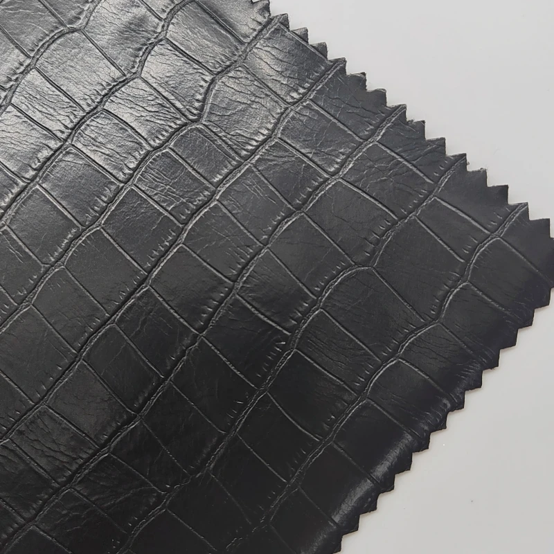Embossed leather faux Crocodile Leather Fabric 4 way Stretch Faux Leather