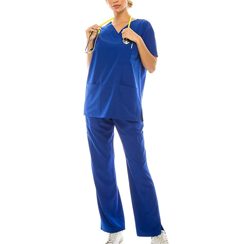 NEW Pharmacy Scrub Suit Medical Uniform Dental Clinic Supplies Nurse Women Scrub Shirt Pants Health Service Veterinary Workwear
