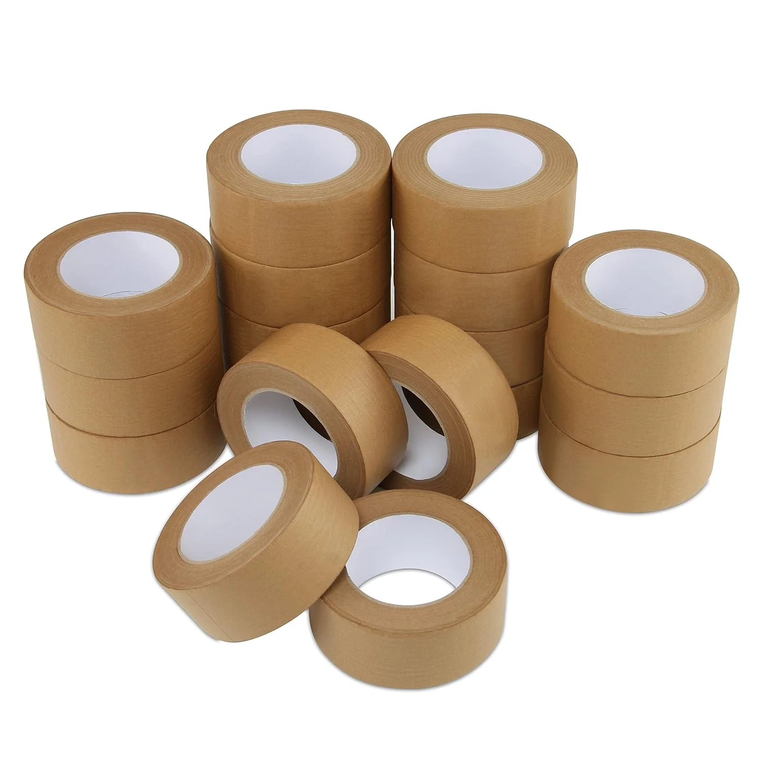 Eco-Friendly Biodegradable Kraft Paper Adhesive Tape Wet Water Activated Gummed Reinforced Rubber Branded Shipping