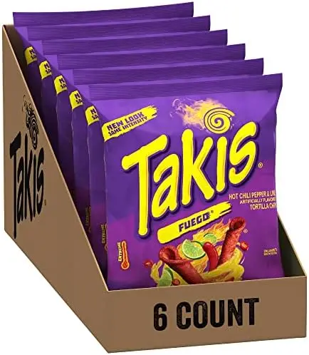 Top Notch Quality Takis Rolled Tortilla Chips - Fuego Hot Chili and Lime & Takis Limited Edition Blue Heat Pepper