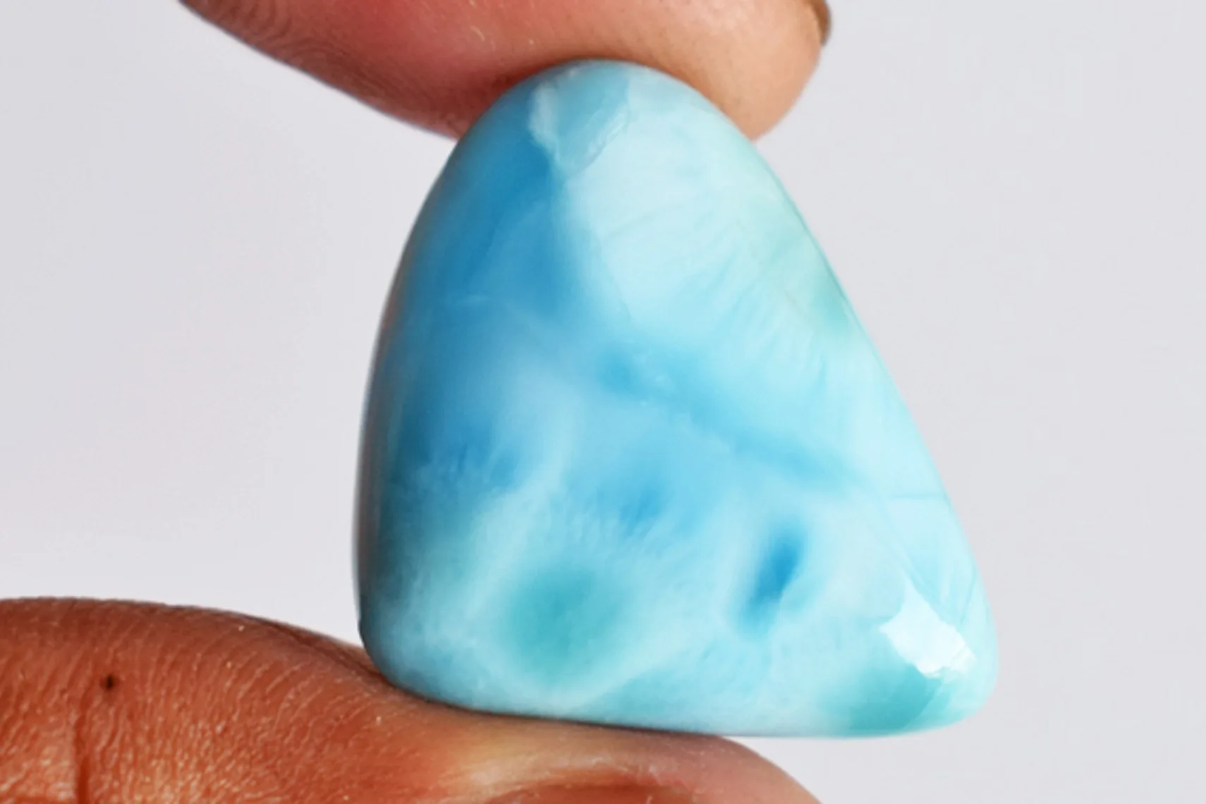 Natural Sky Blue Larimar 23 CTS Cabochon Size 3-21 MM Blue Pectolite Gemstone For Pendant Making Directly From Manufacturer