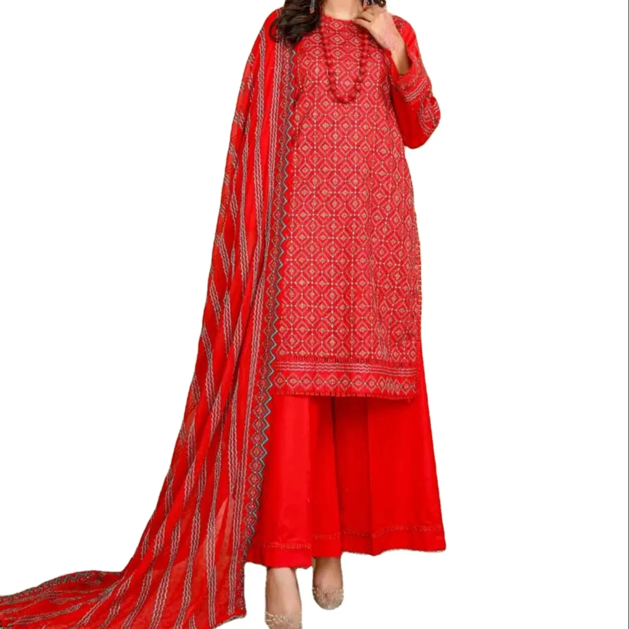 Branded Pakistani Lawn 3 Piece suits with Gold Table Printed by Tawakkal Brand volume CIANA India & Pakistan Clothing