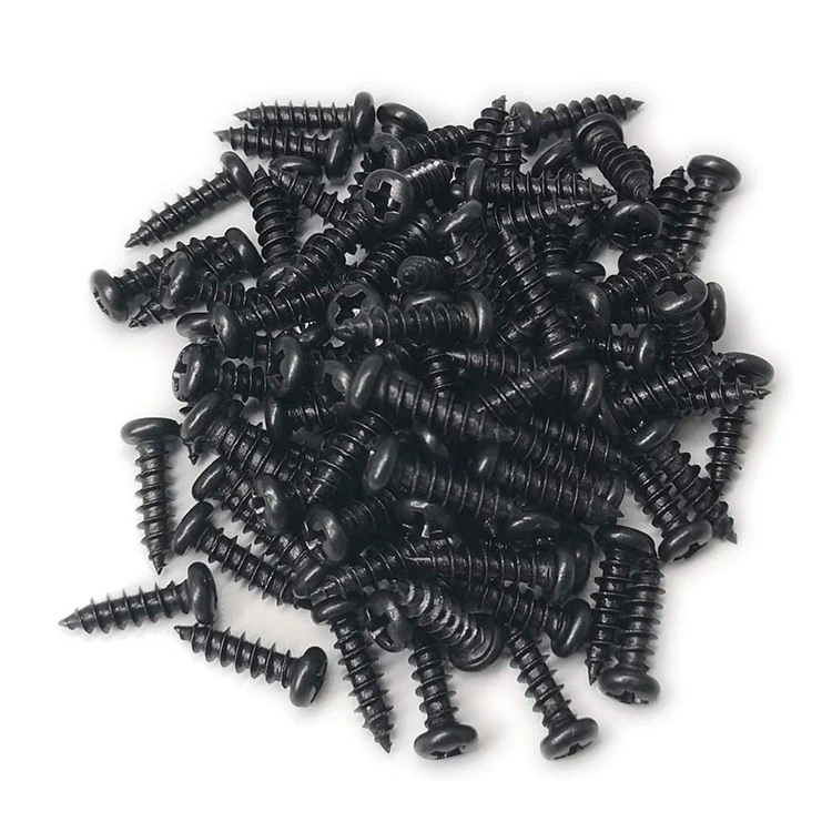 M1.4 M1.5 M1.6 M1.7 M1.8 M2.2 M2.3 M2.5 M2.6 M2.8 M3 M3.5 Round Head Wood Screws Black Steel Phillips Pan Head Screws