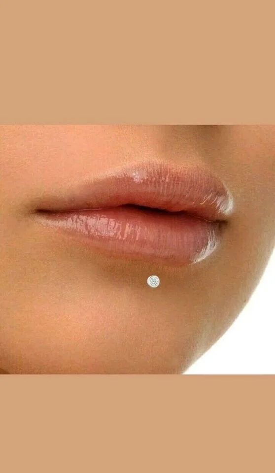 Hot Sell 1.80 MM Real Diamond Bezel Set Nose Lip Labret Piercing Stud Pin 18K White Gold For Sale By Indian Exporters