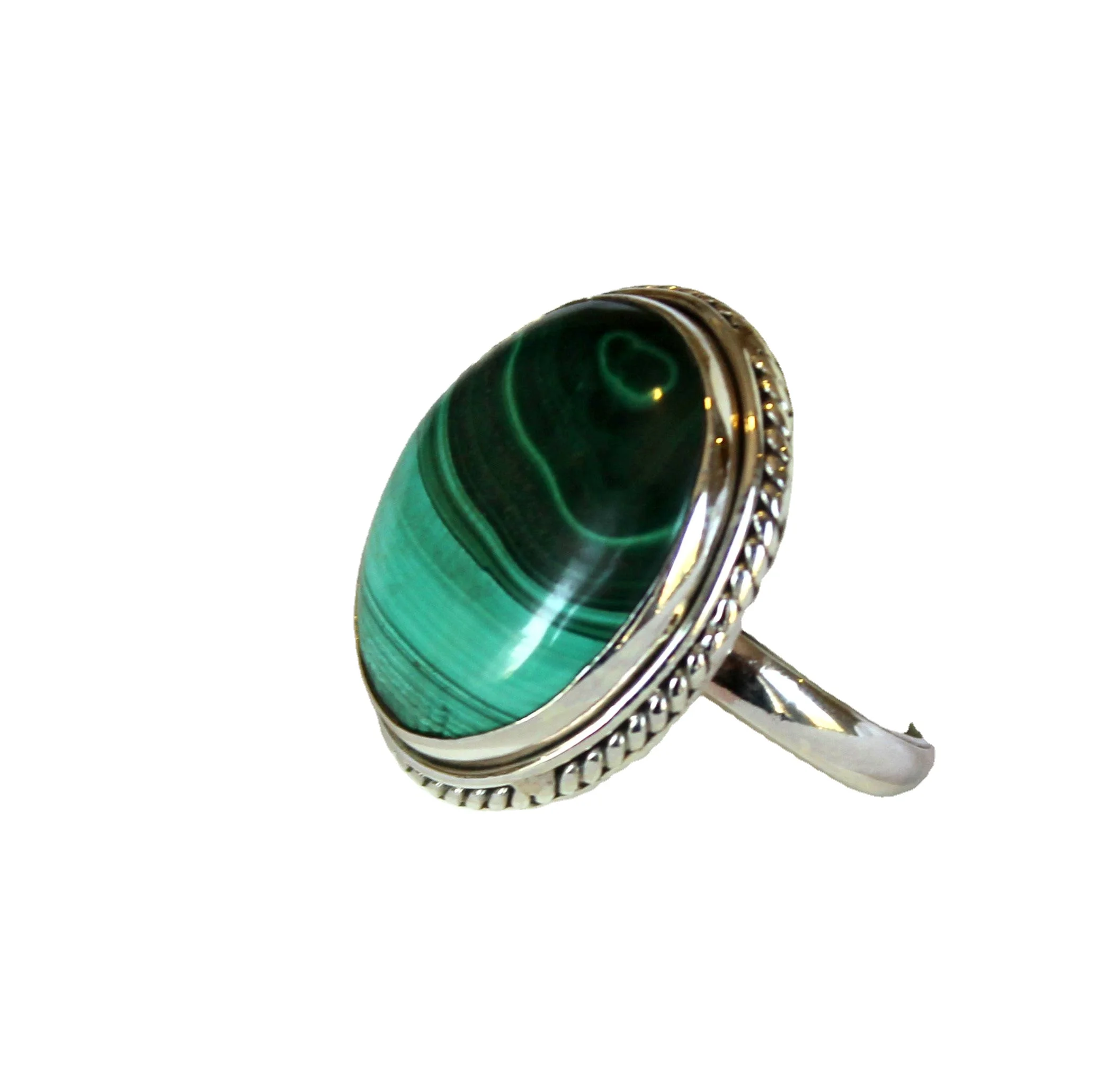 2024 Buy Trending Ring Hot Sale Women Jewelry Gift Custom Blue Malachite Silver 925 CLASSIC Channel Technology OEM