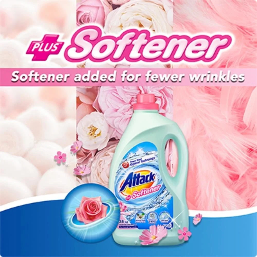 Wholesale Sweet Floral Scent High Foam Attack Softener + Detergent Laundry Liquid 3.6kg Suitable for Overnight & Indoor Drying