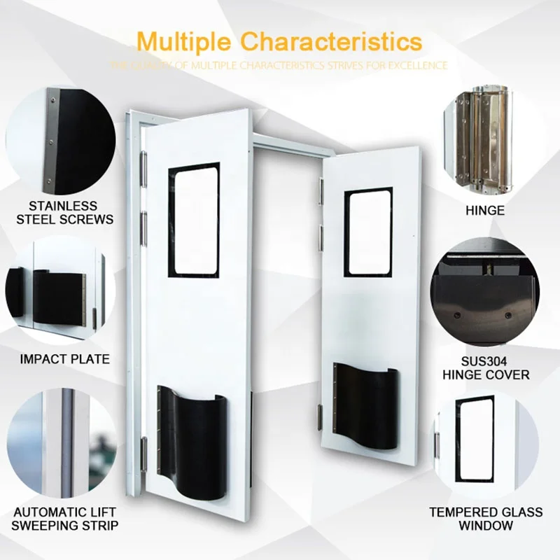 JST Single Leaf Half Door Fiber Glass White Bumper Strip Steel traffic Door