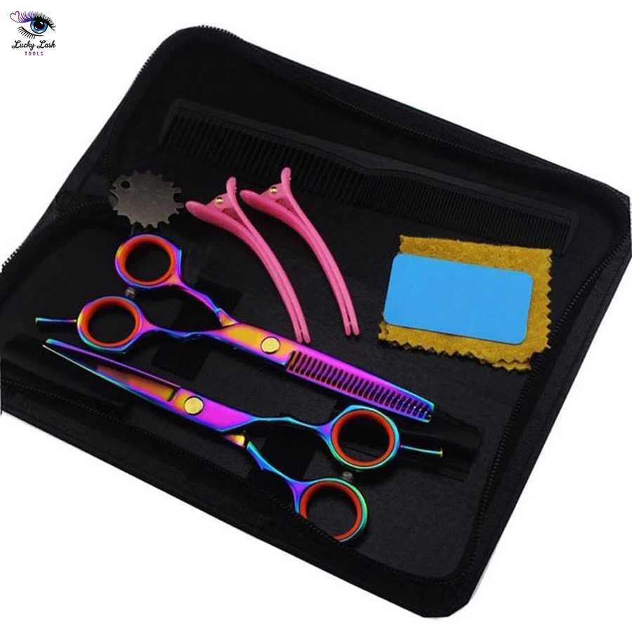 Hairdressing Scissors Set kit Package Includes Barber salon scissor thinning scissors Razor & beauty Barber Kit