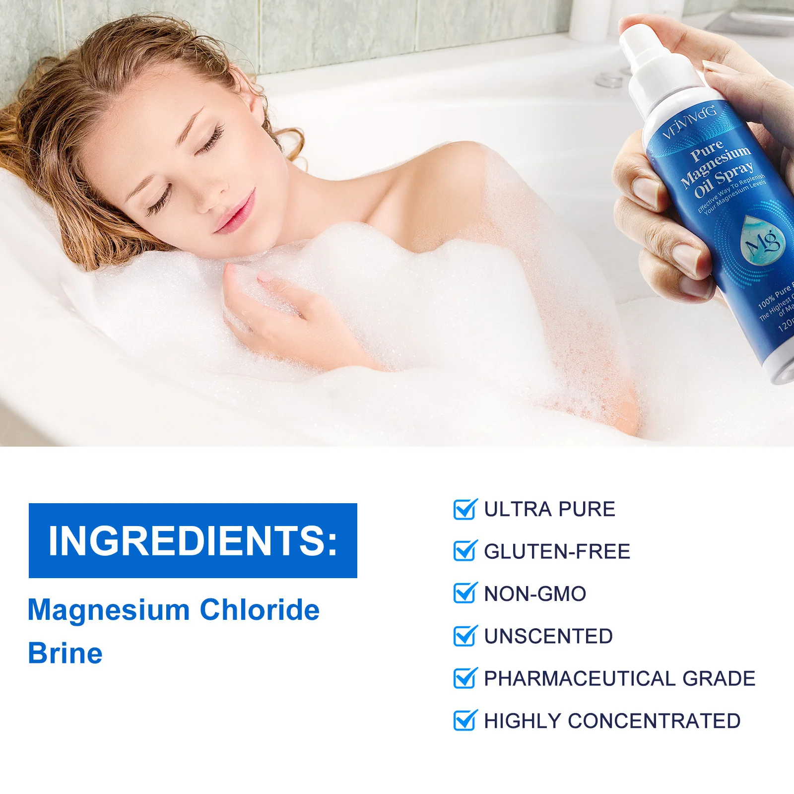 120Ml 4.2 Fl.Oz High Concentration Topical Genuine Zechstein Magnesium Chloride Topical Magnesium Pure Magnesium Oil Spray