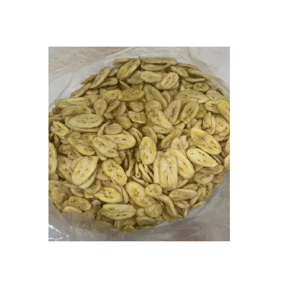 Vietnam Supplier Instant Banana Snack Dried Fried Banana Crispy Banana Chips With Oval And Round Slice