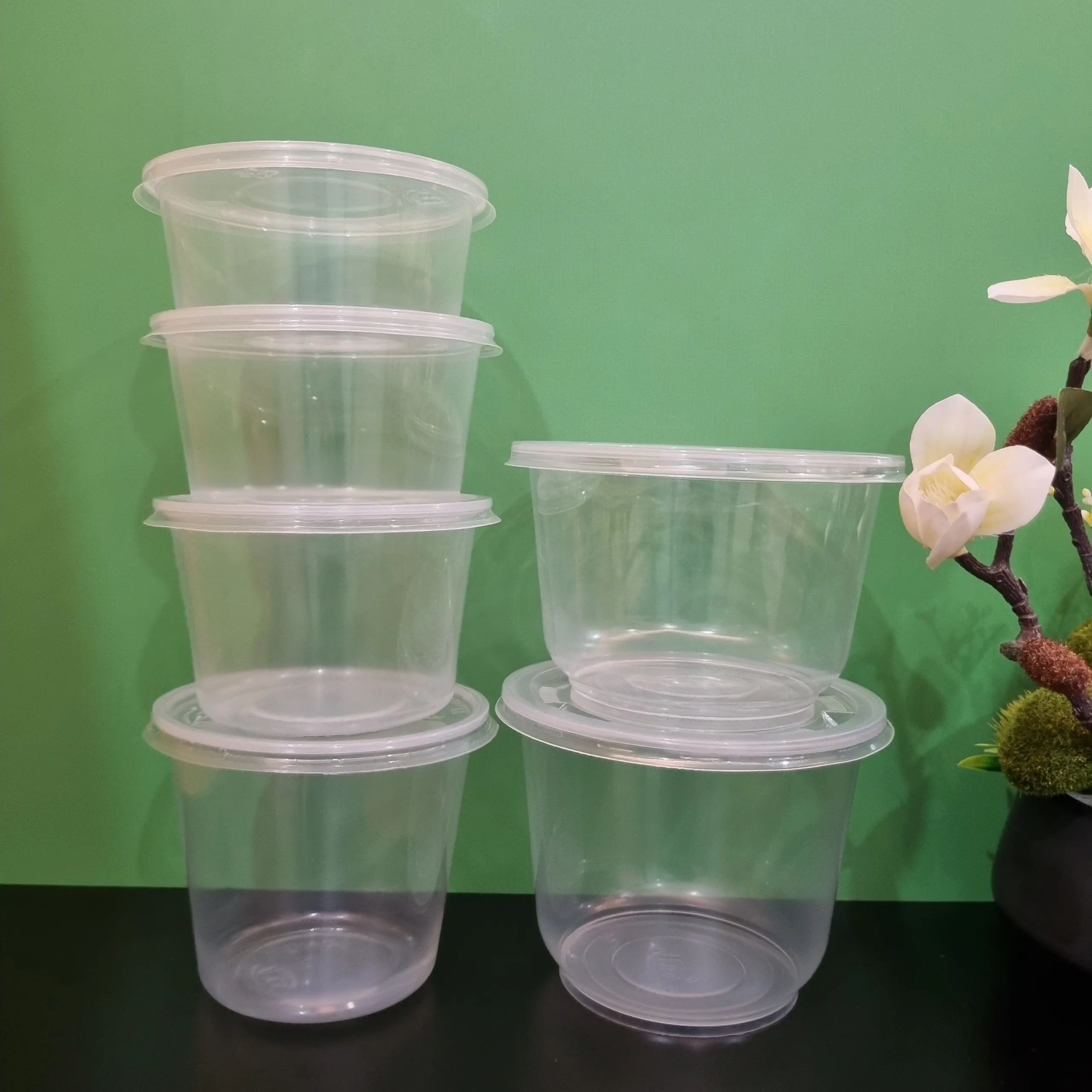 350 500 550 600 700 1000 1200 мл поставщик горячая Распродажа круглые одноразовые пластиковые контейнеры для еды с