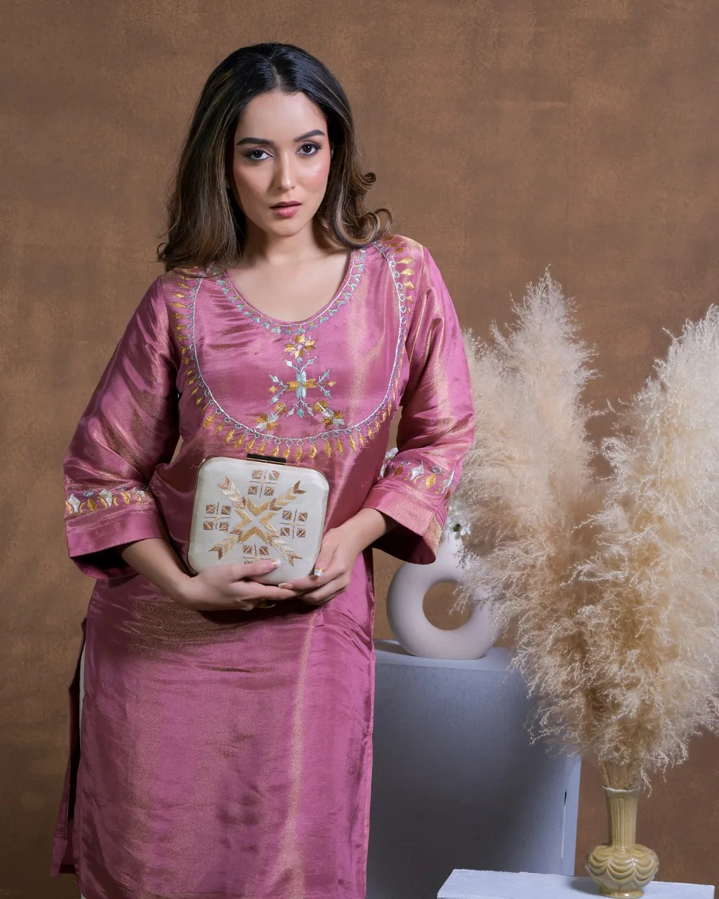 Latest Collection Hand Embroidered Phulkari Clutch on Pure Silk Fabric ladies bag hand purse wedding clutch Hand made clutch