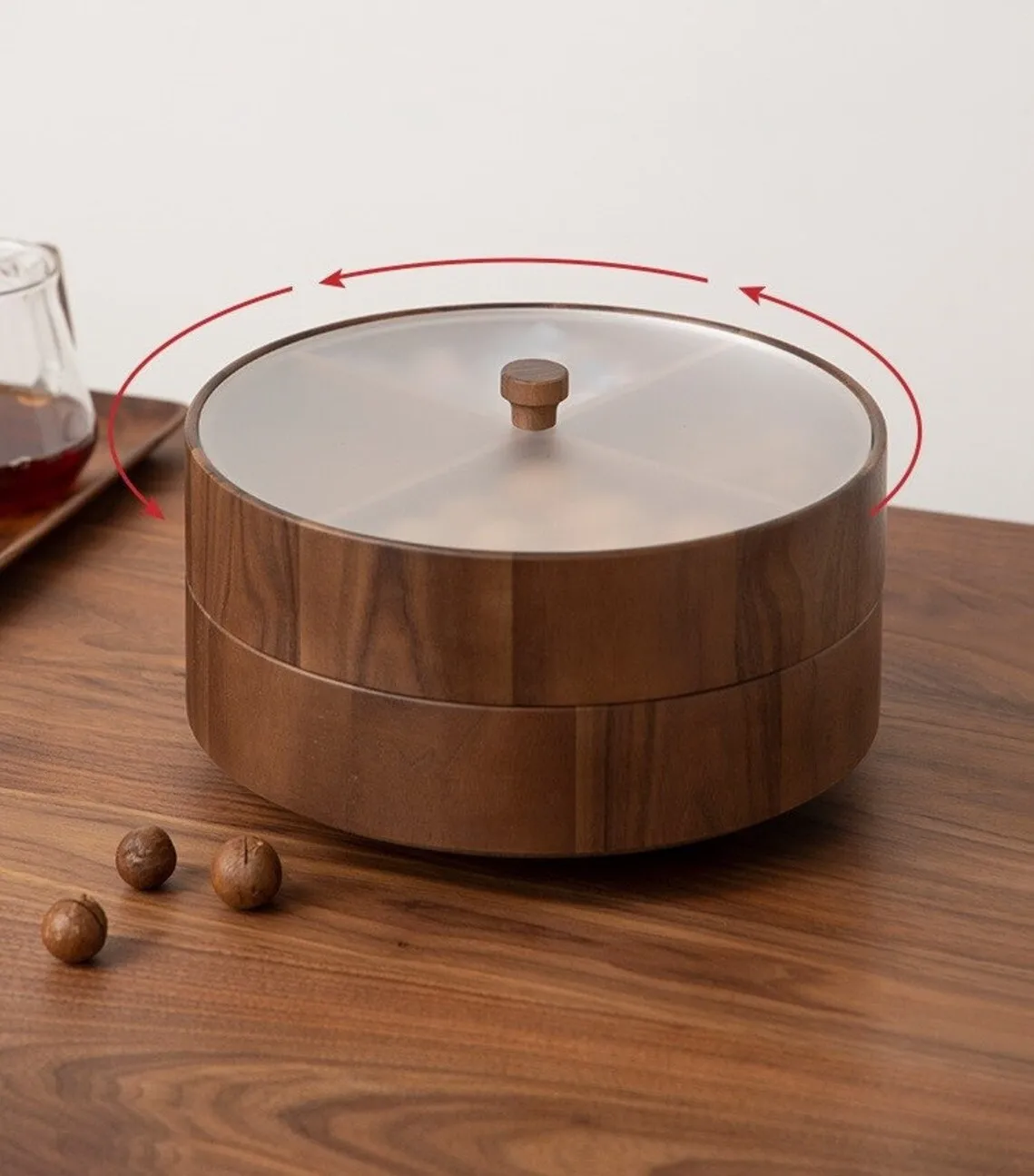 Fancy  Design Wooden Dry fruit Box 4 Container Box Decorative Design For Decorate Table Top Food Safe Wood Polish Use Box