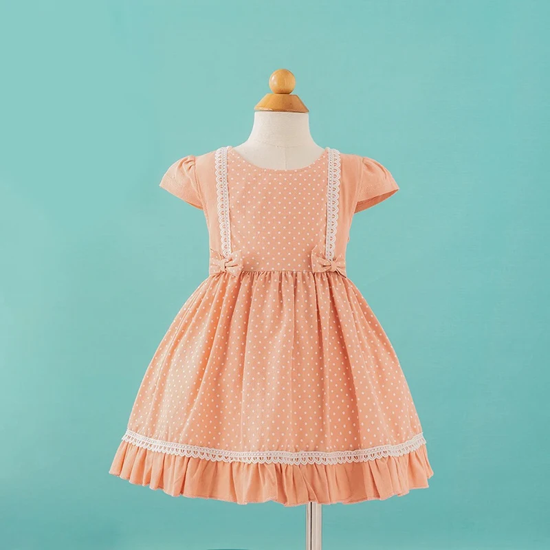 2023 New Satin Baby Girl Tutu Smock Dress Pink Lace Clothing Kids Ruffles Puffy Cotton Baby Dresses 3 to 6 Months